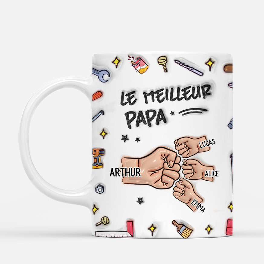 4701MFR1 effet dimpression 3d mug personnalise meilleur papa poings et etoiles 4701m6t5b