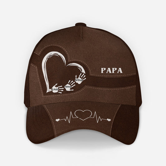 4714JFR1 casquette personnalisee papa coeur avec empreintes 4714j6mnb