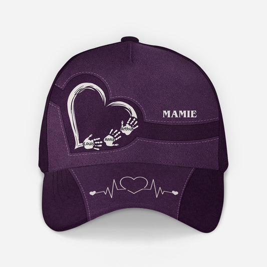 4714JFR2 casquette personnalisee papa coeur avec empreintes 4714j6mnb