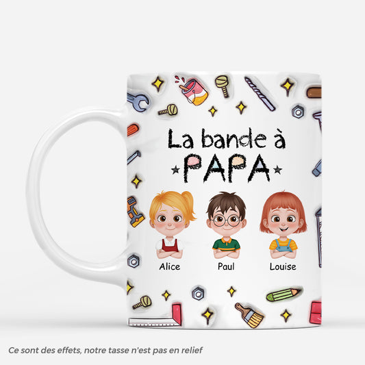 4723MFR1 effet dimpression 3d mug personnalise la bande a papa bricoleur design cartoon 4723m5t0b