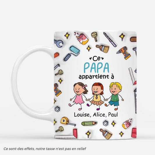 4732MFR1 effet dimpression 3d mug personnalise ce papa bricoleur appartient a dessin crayon 4732m