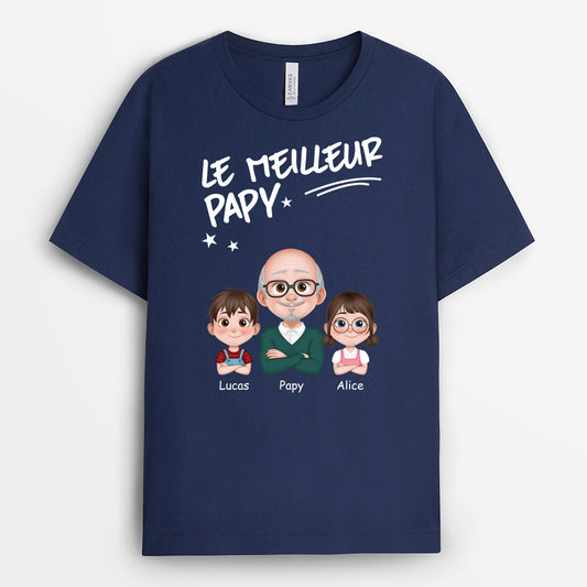 4735AFR2 t shirt personnalise meilleur papa pour toujours design cartoon 4735a3t0b