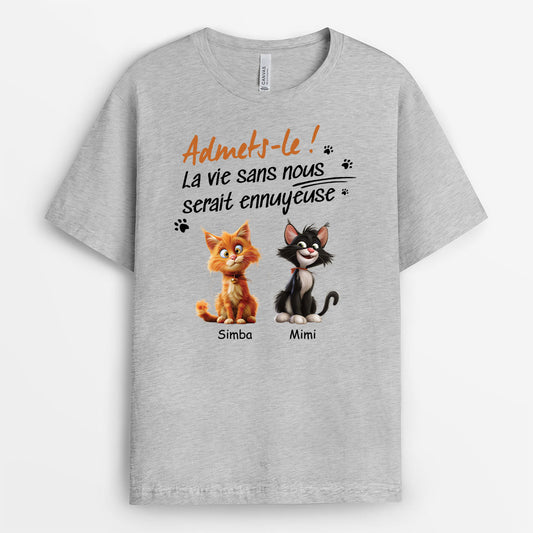 4756AFR2 t shirt pour amoureux des chats la vie ennuyeuse sans nous chat dormant 4756a_adb2f278 bed1 4338 bd8d 674b0adf2900