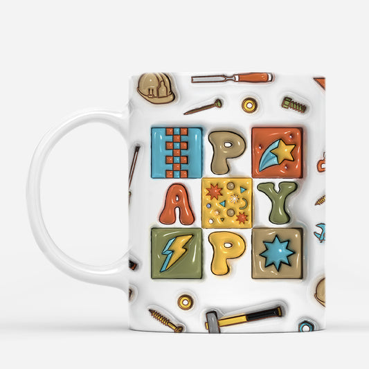 4780MFR2 effet dimpression 3d mug personnalise papa poings et outils design patchwork 4780m5q5b