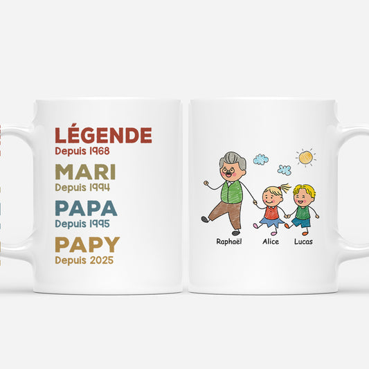 4784MFR1 mug personnalise legende mari papa papy dessin crayon 4784m8m0b