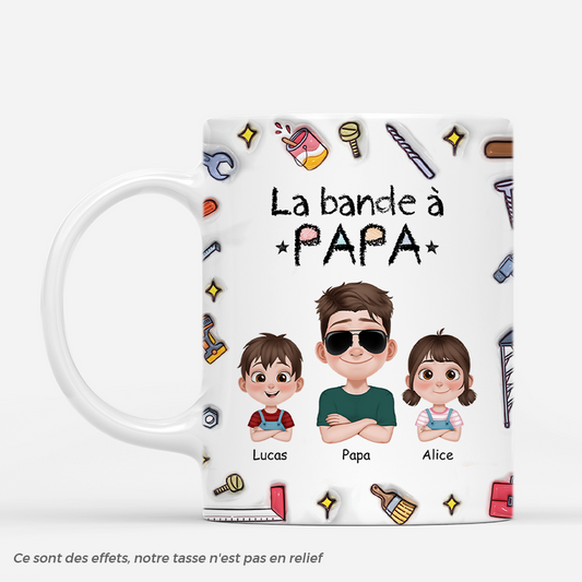 4785MFR1 effet dimpression 3d mug personnalise la bande a papa avec outils design cartoon 4785mkt0b