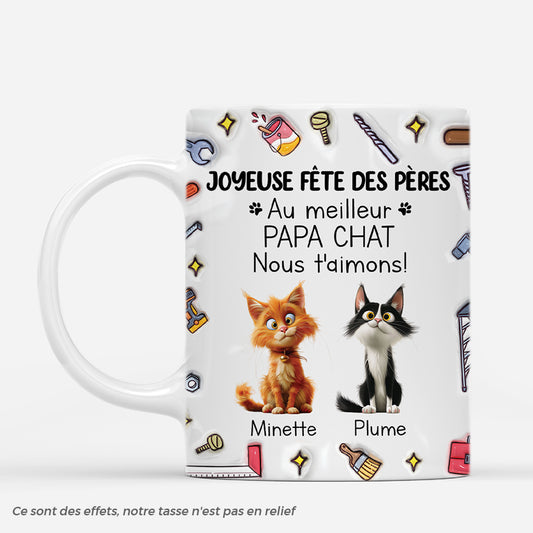 4793MFR1 effet dimpression 3d mug personnalise chat au meilleur papa avec outils 4793m8t5d