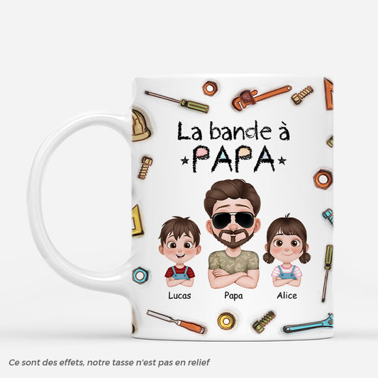 4798MFR1 effet dimpression 3d mug personnalise papa la bande a papa cool design cartoon 4798mkt0b
