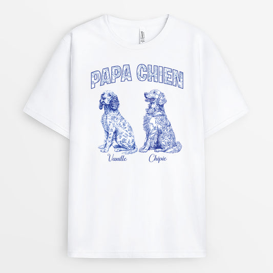 4801AFR1 t shirt personnalise chien papa chien style blue toile 4801a68tb