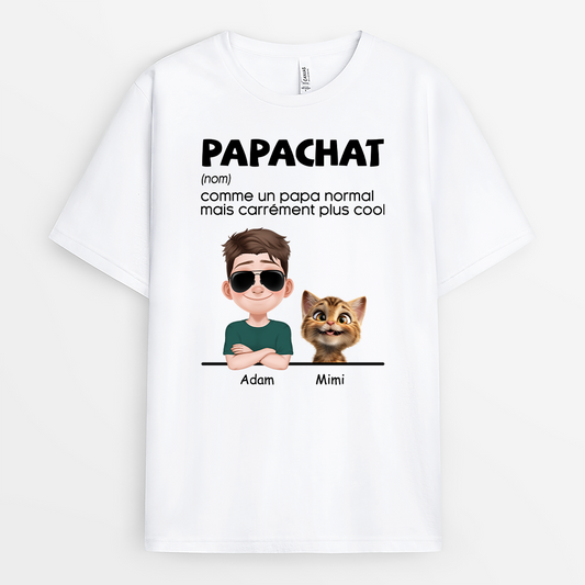 4808AFR1 t shirt personnalise definition de papa chat cool couleur clair 4808akh0d