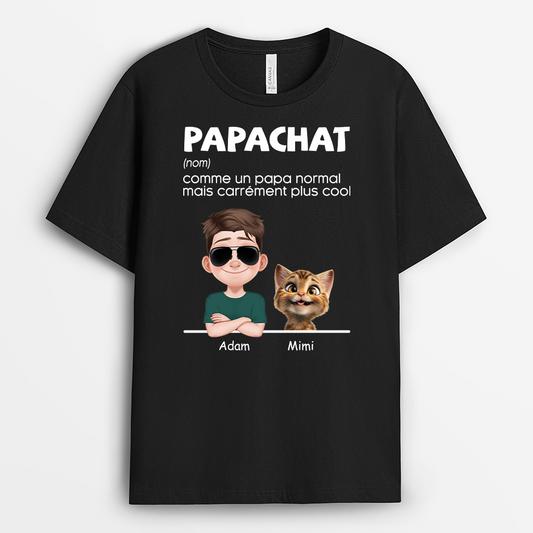4808AFR1 t shirt personnalise definition de papa chat cool couleur fonce 4808akh0d