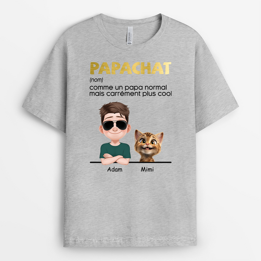 4808AFR2 t shirt personnalise definition de papa chat cool couleur clair 4808akh0d