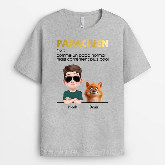 4808AFR2 t shirt personnalise definition de papa chien cool couleur clair 4808akh0c