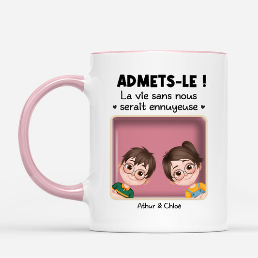 4809MFR2 effet dimpression 3d mug personnalise la vie ennuyeuse sans nous design cartoon avec carte 4809m5m0b