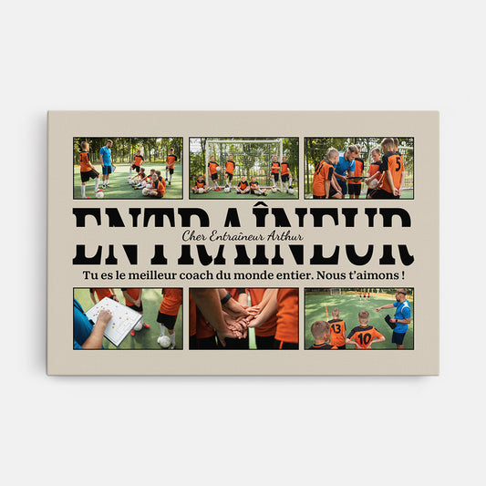 4828CFR1 toile personnalisee avec photos le meilleur coach 4828cktmb