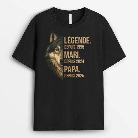 4848AFR1 t shirt personnalise papa legende mari papa loup 4848ak8ab
