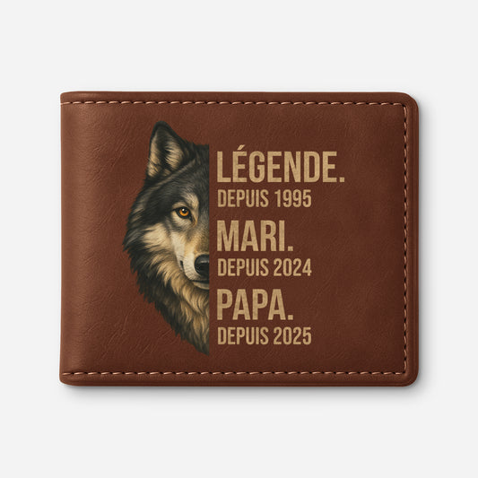 4848JFR1 portefeuille personnalise pour papa legende mari papa loup 4848jk8ab