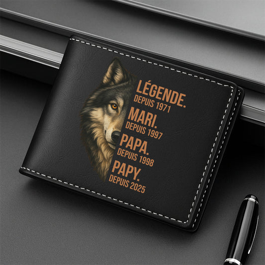 4848JFR2 portefeuille personnalise pour papa legende mari papa loup 4848jk8ab