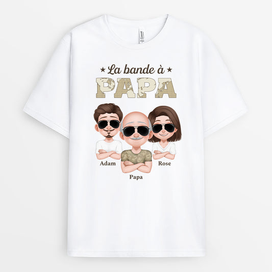 4853AFR1 t shirt personnalise la bande a papa soldat design carte au couleur clair 4853a5m0b