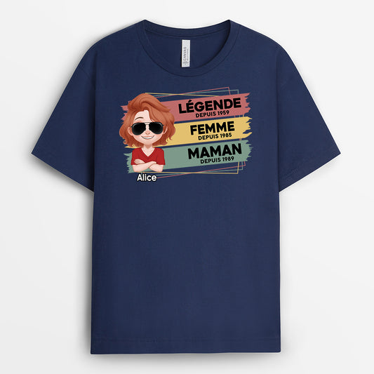 4854AFR2 t shirt personnalise legende mari papa design cartoon colore 4854a36tb