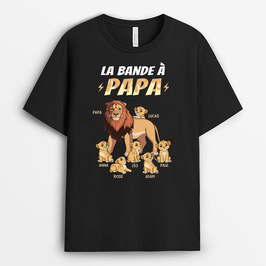 4858AFR1 t shirt personnalise la bande a papa lion rugissant 4858akl8b