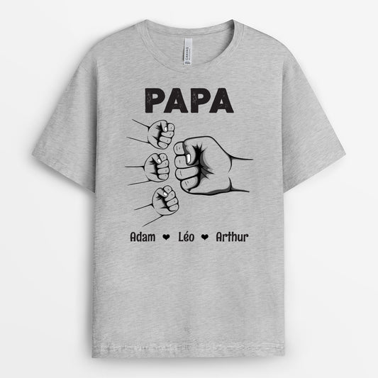 4859AFR1 t shirt personnalise papa avec poings version simple 4859a8q0b