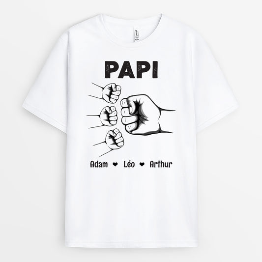 4859AFR2 t shirt personnalise papa avec poings version simple 4859a8q0b