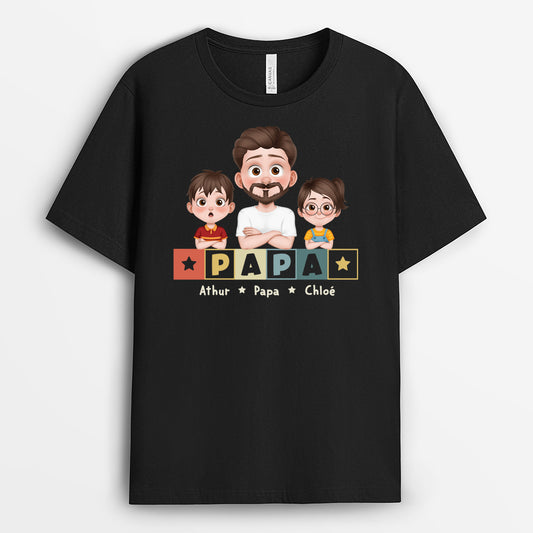 4862AFR1 t shirt personnalise pour papa design cartoon colore 4862a3kab