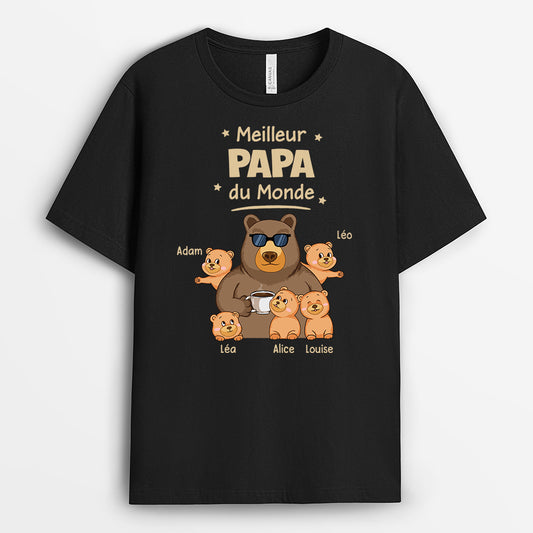 4863AFR1 t shirt personnalise meilleur papa ours du monde 4863a8l8k