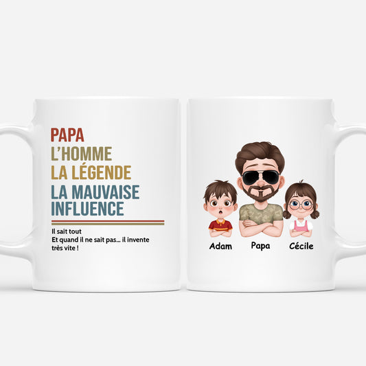4868FR1 mug personnalise papa vintage la mauvaise influence 4868