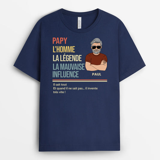 4869FR2 t shirt personnalise papa vintage la mauvaise influence 4869