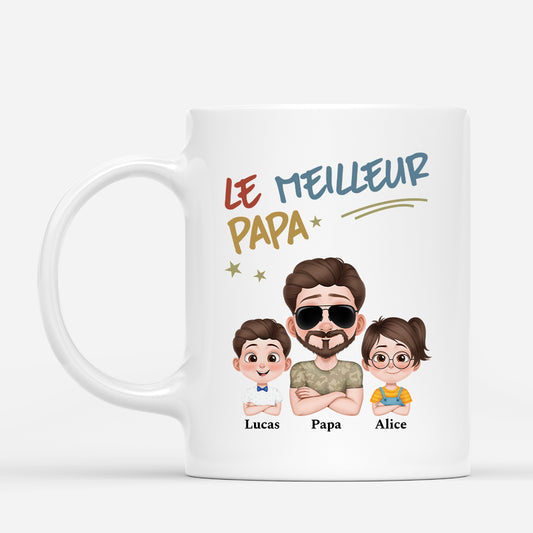 4874MFR1 mug personnalise papa meilleur papa soldat du monde 4874m5t0b