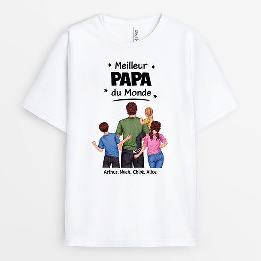 4879AFR1 t shirt personnalise meilleur papa fort du monde 4879a8l5b