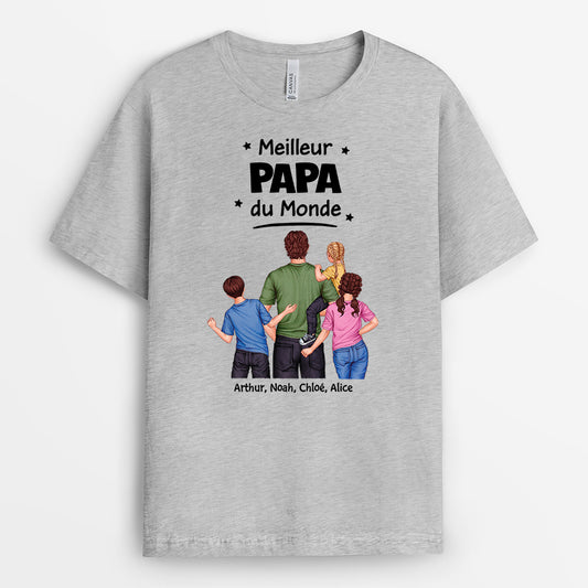 4879AFR2 t shirt personnalise meilleur papa fort du monde 4879a8l5b