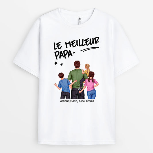 4881AFR1 t shirt personnalise meilleur papa fort pour toujours 4881akl5b
