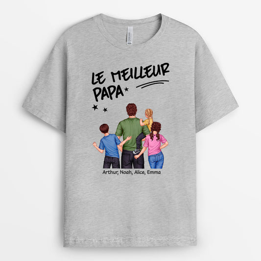 4881AFR2 t shirt personnalise meilleur papa fort pour toujours 4881akl5b