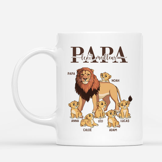 4882MFR1 mug personnalise pour papa le meilleur papa lion 4882m5l8b