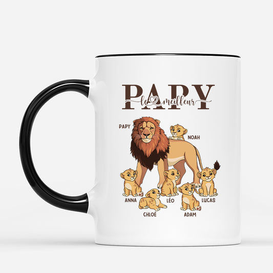 4882MFR2 mug personnalise pour papa le meilleur papa lion 4882m5l8b