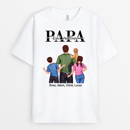 4883AFR1 tee shirt personnalise meilleur papa fort 4883akl5b