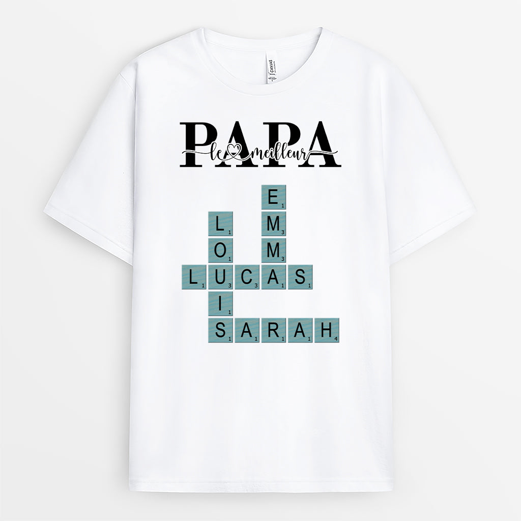 4884AFR1 t shirt personnalise meilleur papa cadeau mots croises 4884a_540843b8 bdc9 4655 a095 a0f625870218