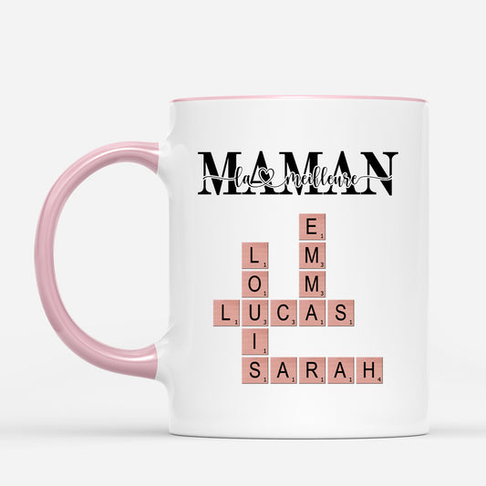 4884MFR2 mug personnalise meilleur papa cadeau mots croises 4884m