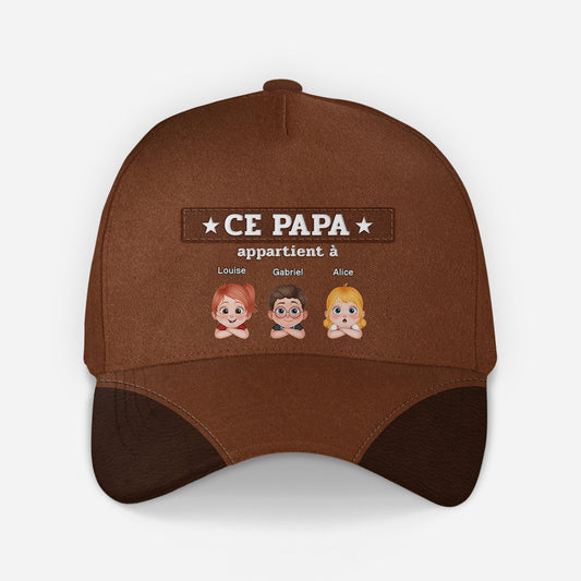 4889JFR1 casquette personnalisee ce papa appartient a design mignon 4889jtmnb