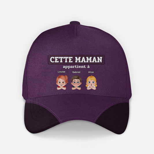 4889JFR1 casquette personnalisee cette maman appartient a design mignon 4889jtkna