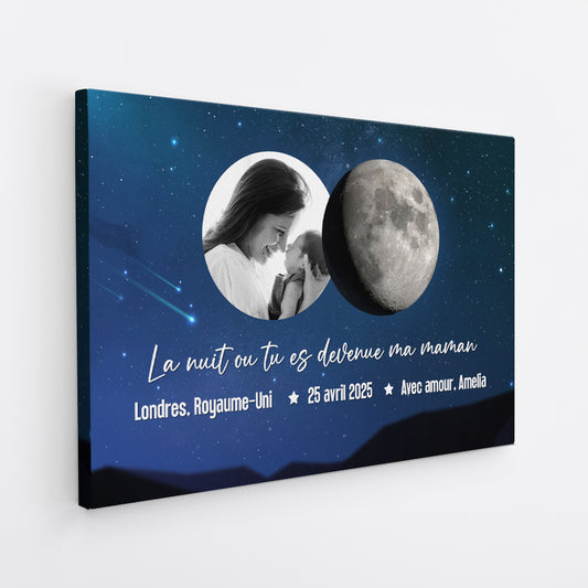 4893CFR2 toile personnalisee papa avec photo la nuit speciale cycle lunaire 4893c5q5b