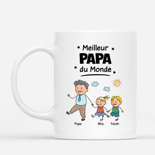 4904MFR1 mug personnalise meilleur papa du monde dessin crayon 4904m5m8b