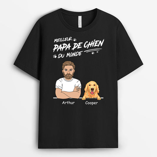 4906AFR1 tee shirt personnalise chien meilleur papa chien 4906a3q8c
