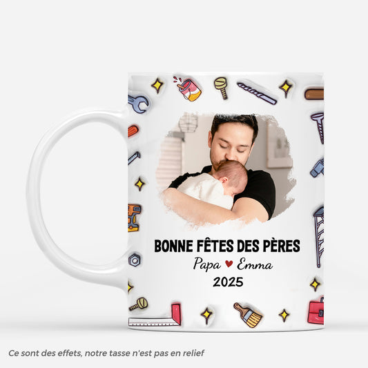 4909MFR1 effet dimpression 3d mug personnalise papa avec photo bonne fete des peres 4909m5q5b