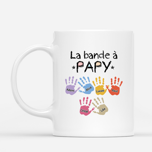 4914MFR1 mug personnalise la bande a papy avec empreintes de mains colorees 4914m6h5b