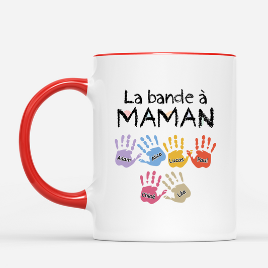 4914MFR2 mug personnalise la bande a papy avec empreintes de mains colorees 4914m6h5b