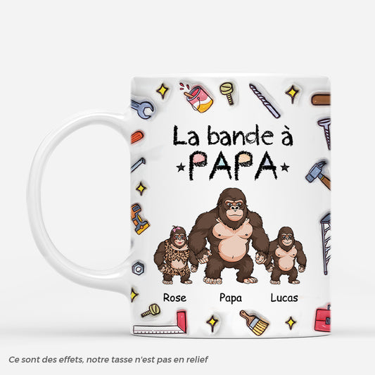 4915MFR1 effet dimpression 3d mug personnalise la bande papa king kong bricoleur 4915m3q7b